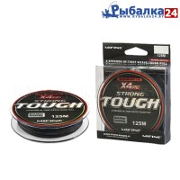 Плетеный шнур Mifine Tough Strong x4 PE 125м, 0.18мм, 15.1 кг, черный