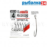Офсетные крючки Fanatik FO-3312 XL №4 (23мм) упак./5шт