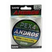 Шнур плетеный Dayo ANDROS PE X4 100м 0.12 мм. 