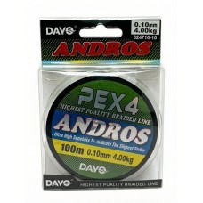 Шнур плетеный Dayo ANDROS PE X4 100м 0.12 мм. 