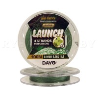 Плетеный шнур DAYO LAUNCH X4 100м, 0.14 мм, 6.5 кг, зелёный