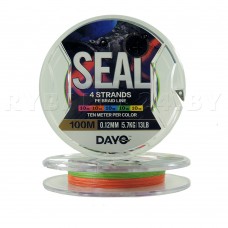 Плетеный шнур DAYO SEAL X4 100м, 0.12 мм, 5.7 кг, мультиколор