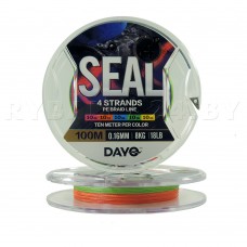 Плетеный шнур DAYO SEAL X4 100м, 0.16 мм, 8 кг, мультиколор